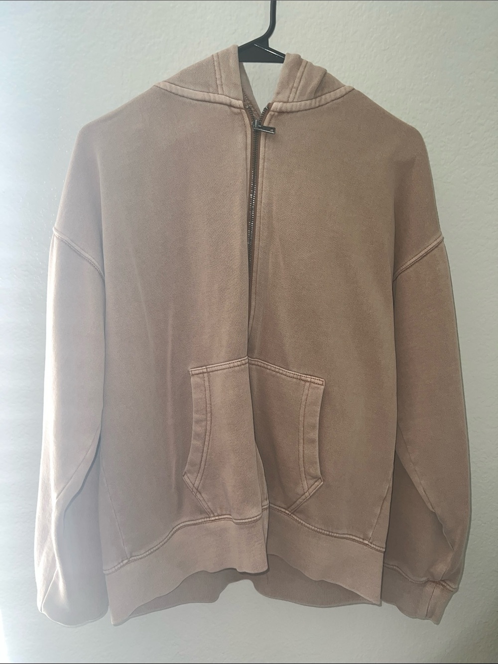 Aeropostale Tan Zip-Up Sherpa-Lined Hoodie